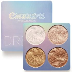 Highlighter Palette Illuminator Powder Palette White Highlighter Baked Waterproof Long Lasting Brilliant Lighten Skin Makeup Palette (Color: 03)